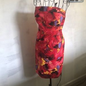 Floral strapless dress